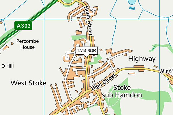 TA14 6QR map - OS VectorMap District (Ordnance Survey) TA14 6QR map - OS VectorMap District (Ordnance Survey)