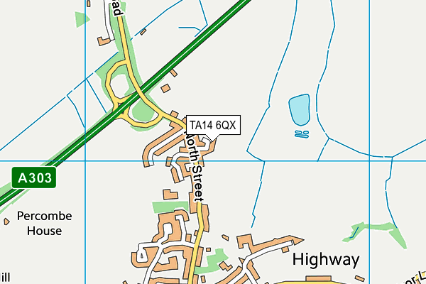 TA14 6QX map - OS VectorMap District (Ordnance Survey) TA14 6QX map - OS VectorMap District (Ordnance Survey)