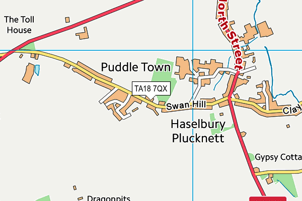 TA18 7QX map - OS VectorMap District (Ordnance Survey) TA18 7QX map - OS VectorMap District (Ordnance Survey)