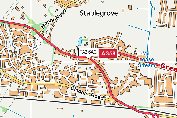 TA2 6AQ map - OS VectorMap District (Ordnance Survey) TA2 6AQ map - OS VectorMap District (Ordnance Survey)