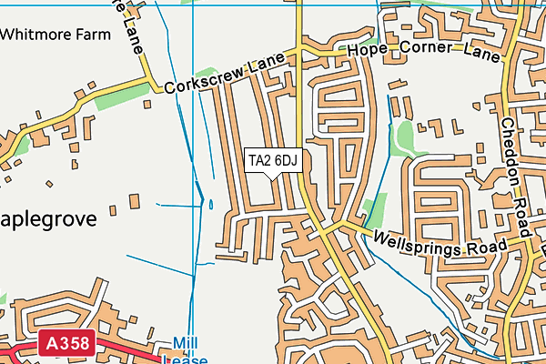 TA2 6DJ map - OS VectorMap District (Ordnance Survey) TA2 6DJ map - OS VectorMap District (Ordnance Survey)