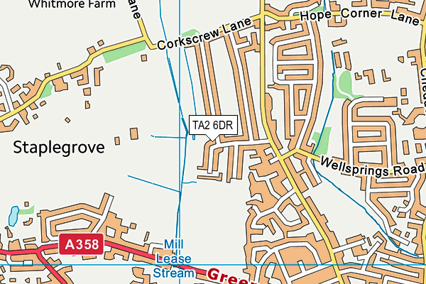 TA2 6DR map - OS VectorMap District (Ordnance Survey) TA2 6DR map - OS VectorMap District (Ordnance Survey)