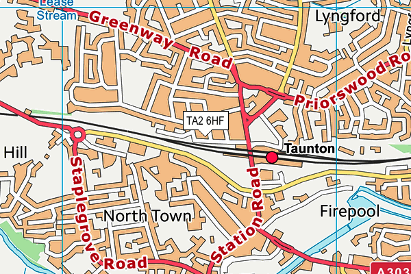 TA2 6HF map - OS VectorMap District (Ordnance Survey) TA2 6HF map - OS VectorMap District (Ordnance Survey)