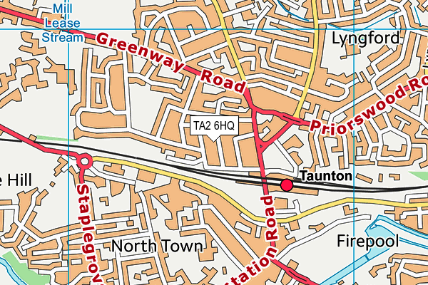 TA2 6HQ map - OS VectorMap District (Ordnance Survey) TA2 6HQ map - OS VectorMap District (Ordnance Survey)