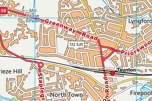 TA2 6JR map - OS VectorMap District (Ordnance Survey) TA2 6JR map - OS VectorMap District (Ordnance Survey)