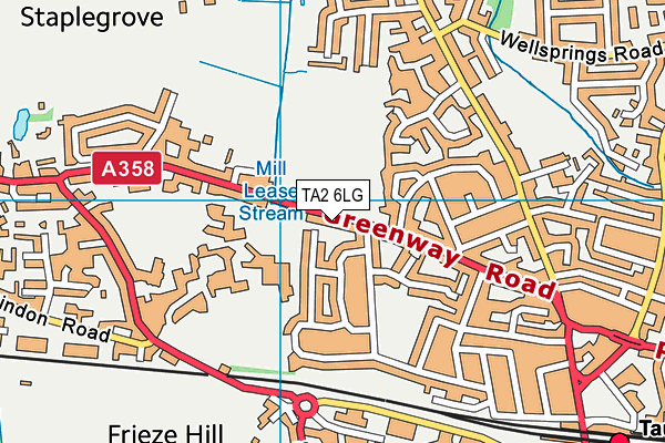 TA2 6LG map - OS VectorMap District (Ordnance Survey) TA2 6LG map - OS VectorMap District (Ordnance Survey)