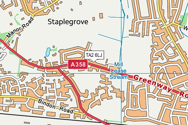 TA2 6LJ map - OS VectorMap District (Ordnance Survey) TA2 6LJ map - OS VectorMap District (Ordnance Survey)