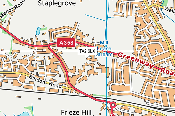 TA2 6LX map - OS VectorMap District (Ordnance Survey) TA2 6LX map - OS VectorMap District (Ordnance Survey)