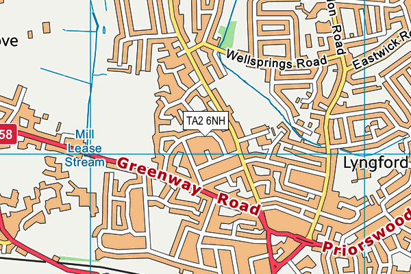 TA2 6NH map - OS VectorMap District (Ordnance Survey) TA2 6NH map - OS VectorMap District (Ordnance Survey)