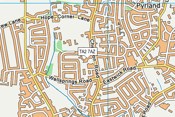 TA2 7AZ map - OS VectorMap District (Ordnance Survey) TA2 7AZ map - OS VectorMap District (Ordnance Survey)