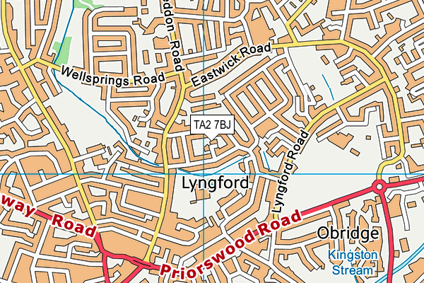 TA2 7BJ map - OS VectorMap District (Ordnance Survey) TA2 7BJ map - OS VectorMap District (Ordnance Survey)