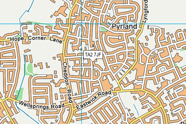 TA2 7JF map - OS VectorMap District (Ordnance Survey) TA2 7JF map - OS VectorMap District (Ordnance Survey)