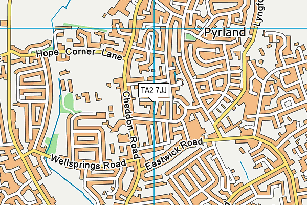 TA2 7JJ map - OS VectorMap District (Ordnance Survey) TA2 7JJ map - OS VectorMap District (Ordnance Survey)