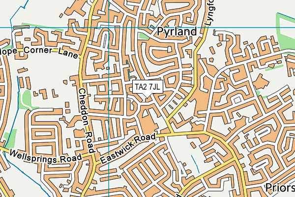 TA2 7JL map - OS VectorMap District (Ordnance Survey) TA2 7JL map - OS VectorMap District (Ordnance Survey)