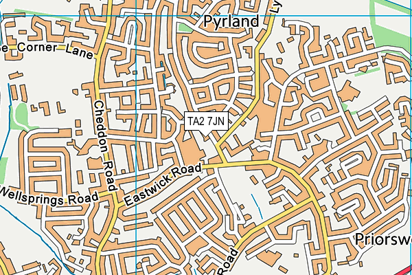 TA2 7JN map - OS VectorMap District (Ordnance Survey) TA2 7JN map - OS VectorMap District (Ordnance Survey)