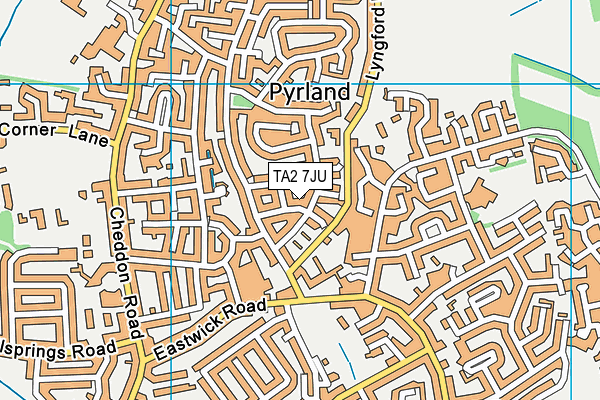 TA2 7JU map - OS VectorMap District (Ordnance Survey) TA2 7JU map - OS VectorMap District (Ordnance Survey)
