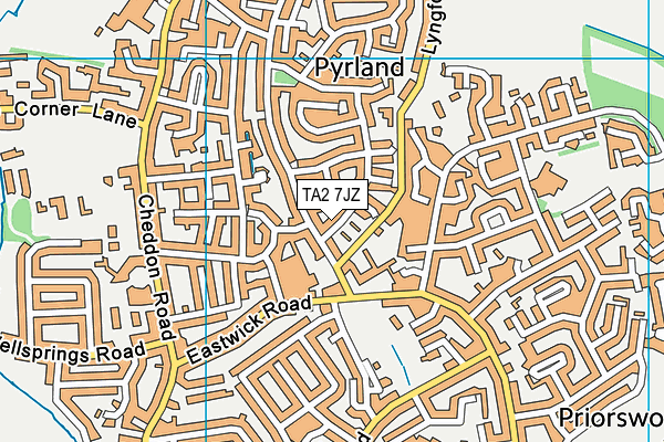 TA2 7JZ map - OS VectorMap District (Ordnance Survey) TA2 7JZ map - OS VectorMap District (Ordnance Survey)
