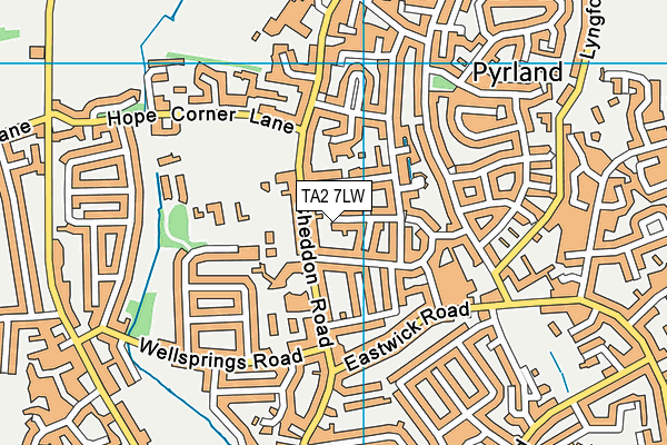 TA2 7LW map - OS VectorMap District (Ordnance Survey) TA2 7LW map - OS VectorMap District (Ordnance Survey)
