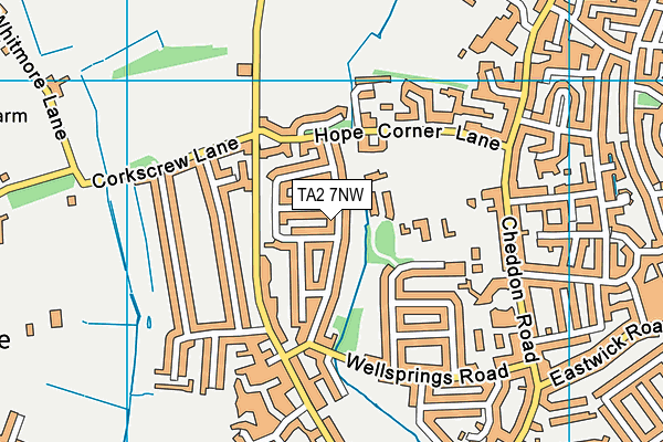 TA2 7NW map - OS VectorMap District (Ordnance Survey) TA2 7NW map - OS VectorMap District (Ordnance Survey)
