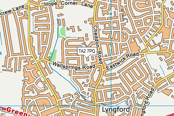 TA2 7PQ map - OS VectorMap District (Ordnance Survey) TA2 7PQ map - OS VectorMap District (Ordnance Survey)