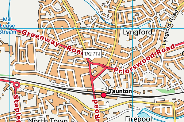 TA2 7TJ map - OS VectorMap District (Ordnance Survey) TA2 7TJ map - OS VectorMap District (Ordnance Survey)