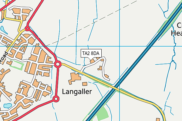 TA2 8DA map - OS VectorMap District (Ordnance Survey)