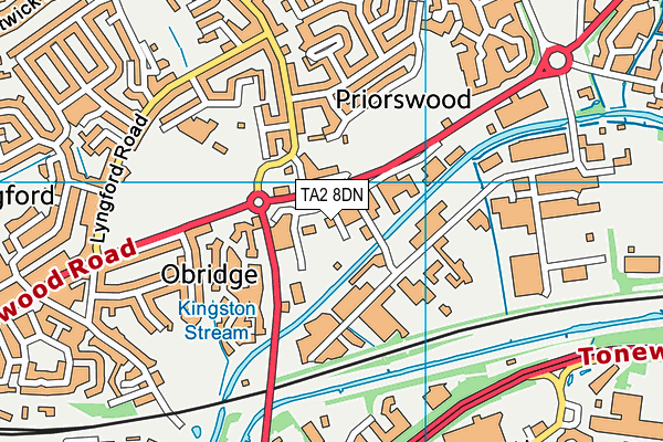 TA2 8DN map - OS VectorMap District (Ordnance Survey) TA2 8DN map - OS VectorMap District (Ordnance Survey)