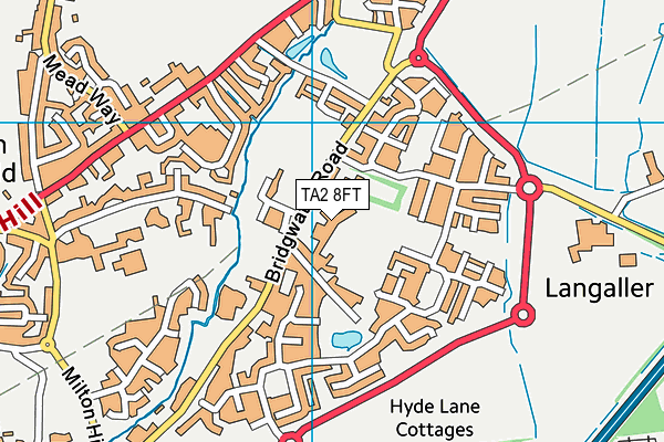 TA2 8FT map - OS VectorMap District (Ordnance Survey) TA2 8FT map - OS VectorMap District (Ordnance Survey)