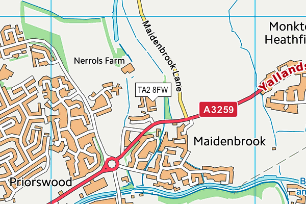 TA2 8FW map - OS VectorMap District (Ordnance Survey) TA2 8FW map - OS VectorMap District (Ordnance Survey)