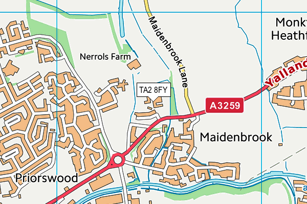 TA2 8FY map - OS VectorMap District (Ordnance Survey) TA2 8FY map - OS VectorMap District (Ordnance Survey)
