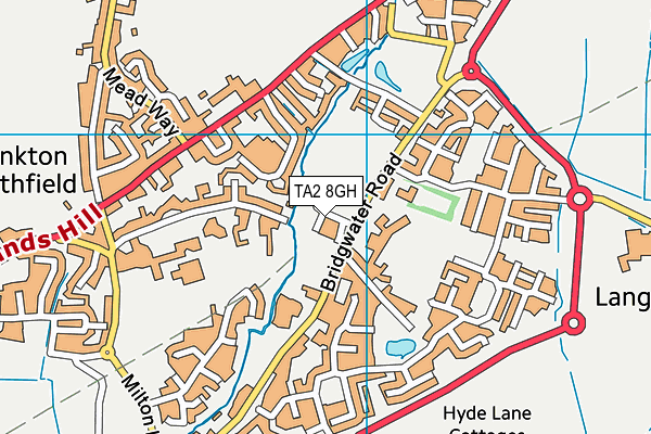 TA2 8GH map - OS VectorMap District (Ordnance Survey) TA2 8GH map - OS VectorMap District (Ordnance Survey)