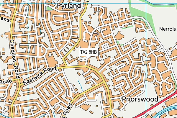 TA2 8HB map - OS VectorMap District (Ordnance Survey) TA2 8HB map - OS VectorMap District (Ordnance Survey)
