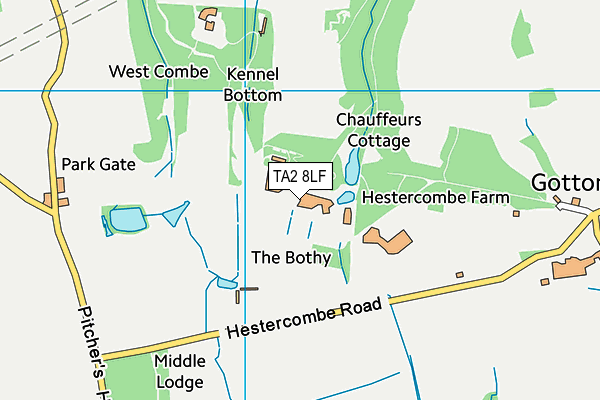 TA2 8LF map - OS VectorMap District (Ordnance Survey) TA2 8LF map - OS VectorMap District (Ordnance Survey)