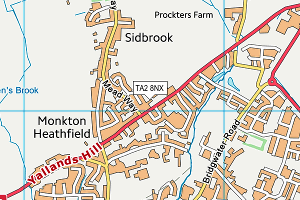 TA2 8NX map - OS VectorMap District (Ordnance Survey) TA2 8NX map - OS VectorMap District (Ordnance Survey)