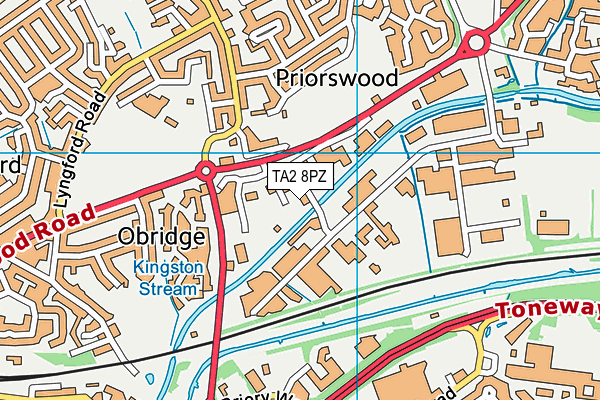 TA2 8PZ map - OS VectorMap District (Ordnance Survey) TA2 8PZ map - OS VectorMap District (Ordnance Survey)