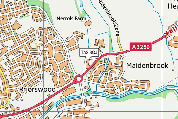 TA2 8QJ map - OS VectorMap District (Ordnance Survey) TA2 8QJ map - OS VectorMap District (Ordnance Survey)