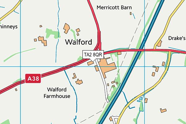 TA2 8QR map - OS VectorMap District (Ordnance Survey) TA2 8QR map - OS VectorMap District (Ordnance Survey)