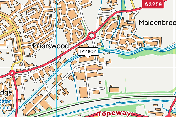 TA2 8QY map - OS VectorMap District (Ordnance Survey) TA2 8QY map - OS VectorMap District (Ordnance Survey)