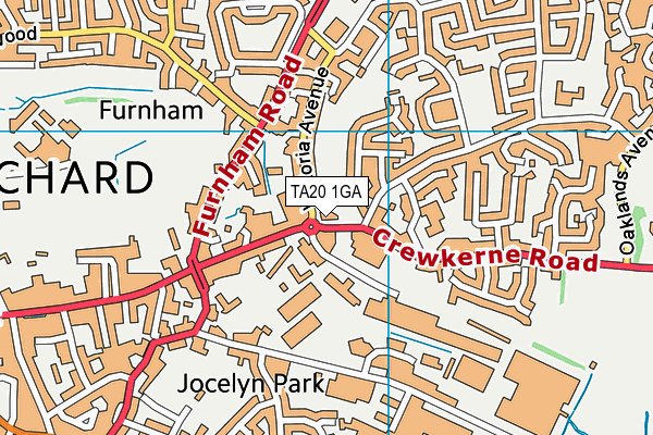TA20 1GA map - OS VectorMap District (Ordnance Survey) TA20 1GA map - OS VectorMap District (Ordnance Survey)
