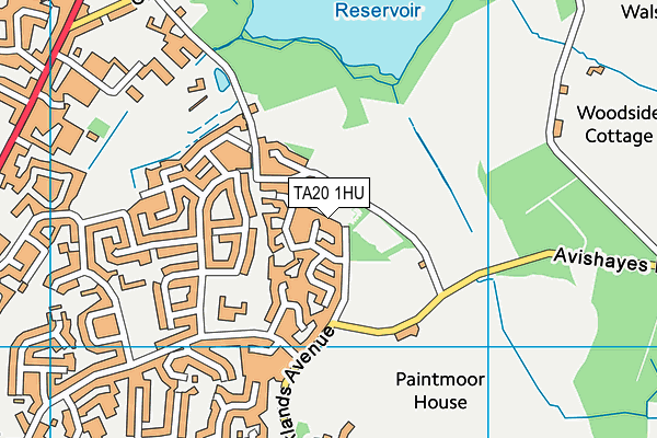 TA20 1HU map - OS VectorMap District (Ordnance Survey) TA20 1HU map - OS VectorMap District (Ordnance Survey)