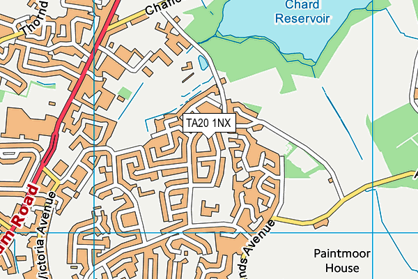 TA20 1NX map - OS VectorMap District (Ordnance Survey) TA20 1NX map - OS VectorMap District (Ordnance Survey)