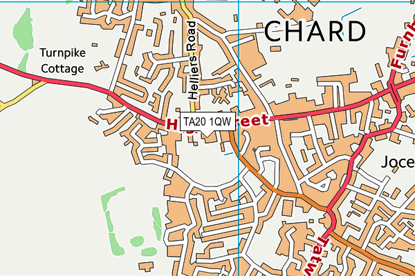 TA20 1QW map - OS VectorMap District (Ordnance Survey) TA20 1QW map - OS VectorMap District (Ordnance Survey)