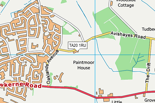 TA20 1RU map - OS VectorMap District (Ordnance Survey)