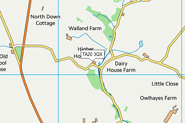 TA20 3QX map - OS VectorMap District (Ordnance Survey)