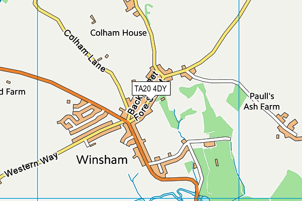 TA20 4DY map - OS VectorMap District (Ordnance Survey) TA20 4DY map - OS VectorMap District (Ordnance Survey)