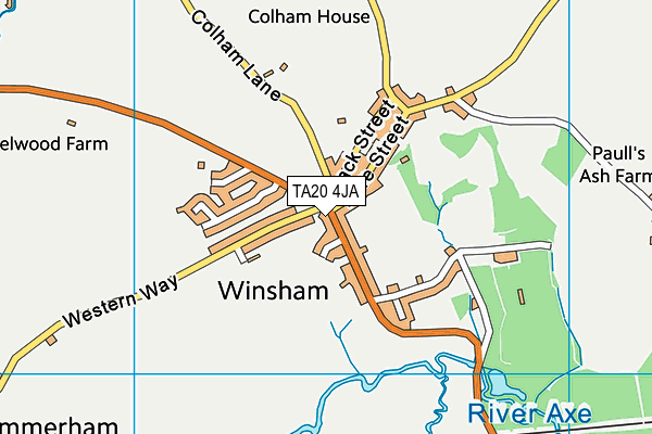TA20 4JA map - OS VectorMap District (Ordnance Survey) TA20 4JA map - OS VectorMap District (Ordnance Survey)