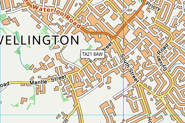 TA21 8AW map - OS VectorMap District (Ordnance Survey)