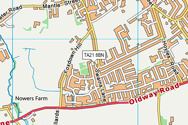 TA21 8BN map - OS VectorMap District (Ordnance Survey) TA21 8BN map - OS VectorMap District (Ordnance Survey)