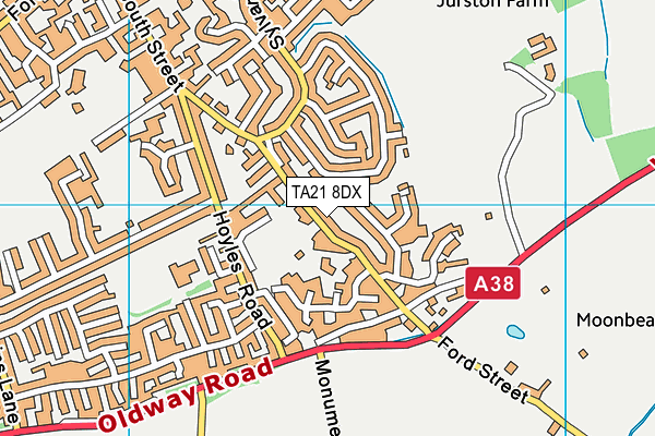 TA21 8DX map - OS VectorMap District (Ordnance Survey) TA21 8DX map - OS VectorMap District (Ordnance Survey)