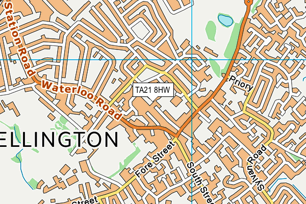 TA21 8HW map - OS VectorMap District (Ordnance Survey) TA21 8HW map - OS VectorMap District (Ordnance Survey)